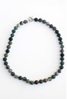 AGATE STONE BEAD NECKLACE - green mix
